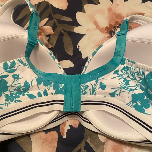 Cacique Cream Bra with Teal Floral Print - Picture 3 of 4